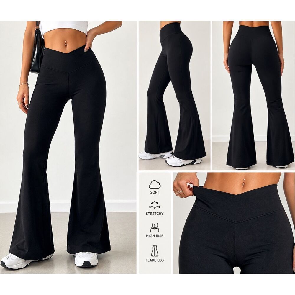 OFFLINE By Aerie Black Flare Yoga Pants XXS High Rise Y2K Athleisure